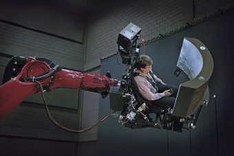 Frühe Flugsimulation im Cyberneum. Frühe Flugsimulation im Cyberneum.