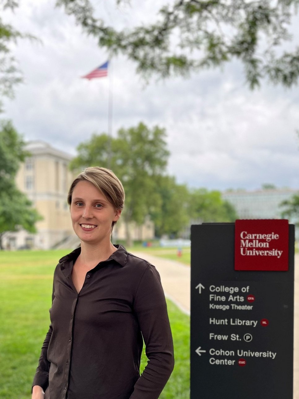 Franziska Bröker auf dem Campus der Carnegie Mellon University in Pittsburgh