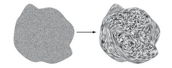 Eine neue optische Täuschung: Zufallsrauschen (links) nimmt eine dreidimensionale Form an (rechts). Eine neue optische Täuschung: Zufallsrauschen (links) nimmt eine dreidimensionale Form an (rechts).